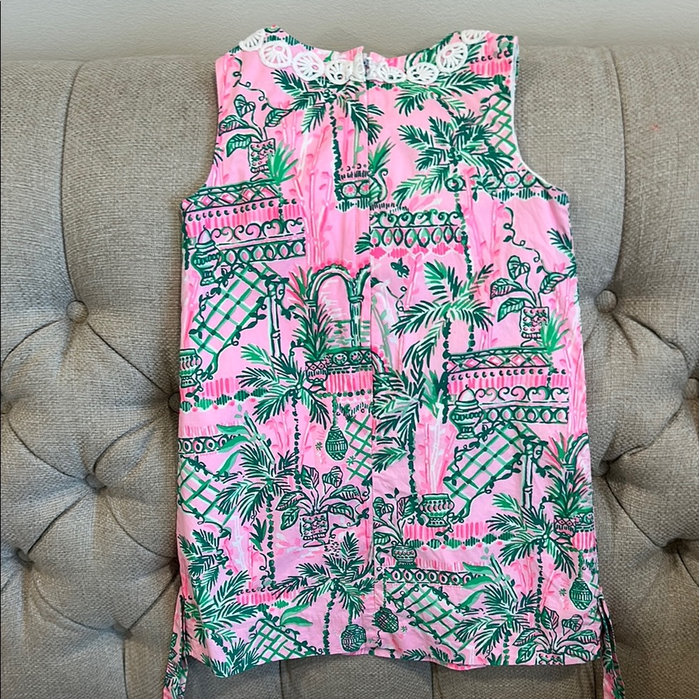 Lilly, Pulitzer Tropical Pink and Green Kids Dress - Picture 3 of 3
